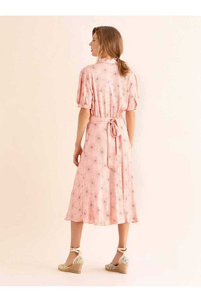 Roman Salmon Color Front Detailed Dress - Y9911020_020