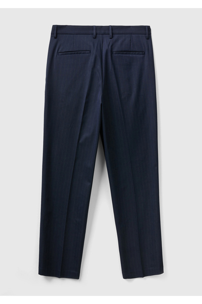 United Colors of Benetton Men's Claret Red Wide Fit Polyviscous Trousers