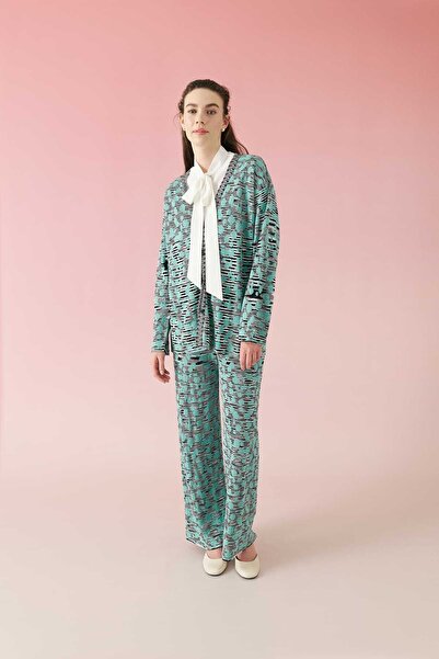 Roman Ajurlu Hırka Turkuaz-Siyah Y2471008_633