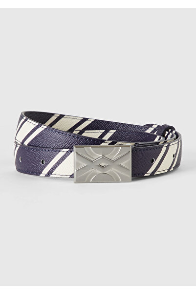 United Colors of Benetton Women's Navy Blue Mix Faux Leather Patterned Logo B...