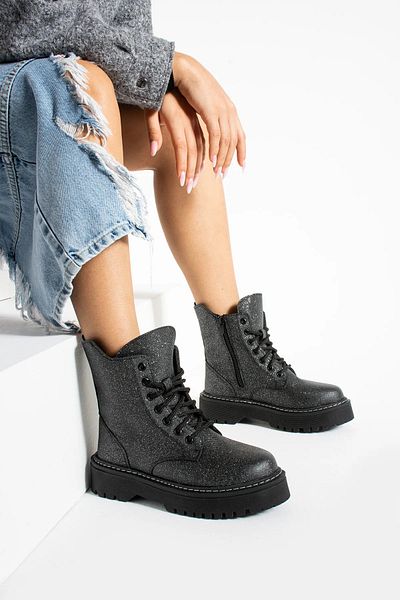 Elit 7738 Black Glitter Detailed Warm Lined Cold-Proof Girl's Boots