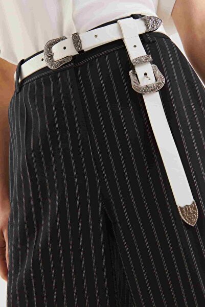 Roman Çift Tokalı Kemer Beyaz Y2282110_002