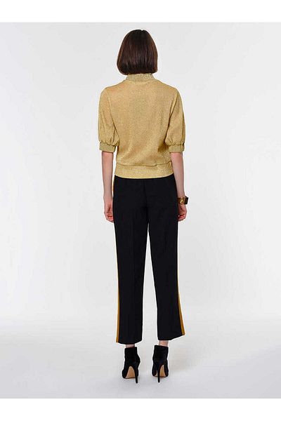 Roman Stripe Detailed Women's Trousers Black K1912020_001