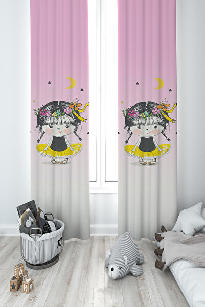 BAMBAŞKA MODA ДИТЯЧА ТА ДИТЯЧА КІМНАТА Балерина Дитячий малюнок 2-стулкові шт...