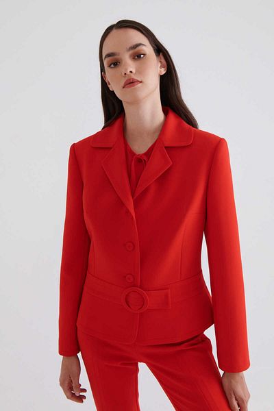 Roman Belted Jacket Red K2336001_006