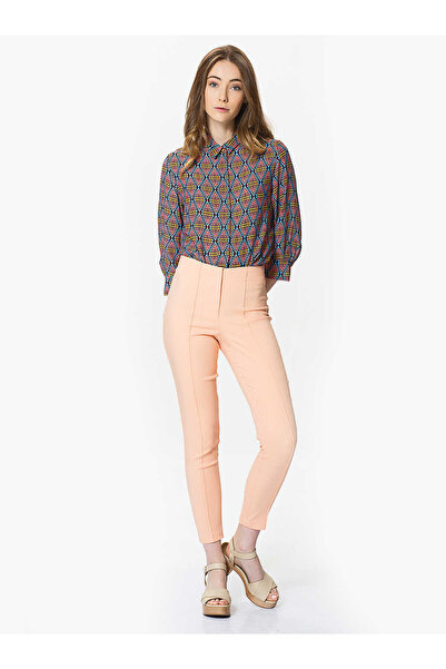 Roman Çizgi Detaylı Kadın Pantolon Somon Y9912015_020