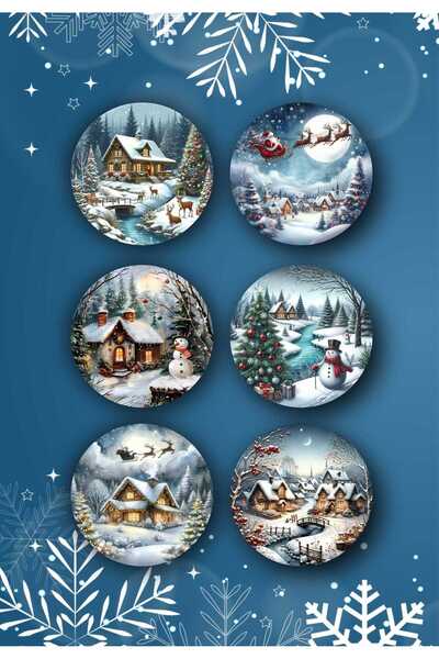 fırsatlar diyarı عيد ميلاد سعيد - رأس السنة - مجموعة أكواب خشبية تحت عنوان عي...