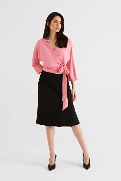 Roman Kruvaze Bluz Pembe Y2213063_038