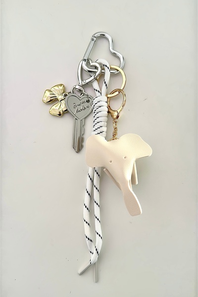 Okko Store Leather Charm Bag Accessory Keychain