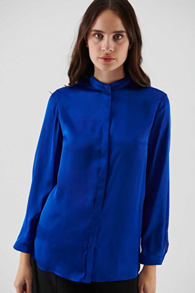 Roman Yakasız Gömlek Saks K2313594_021