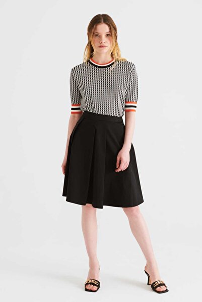 Roman Pileli Midi Etek Siyah Y2215049_001