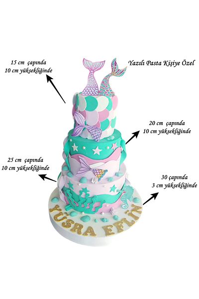 bizdenpastacılık Mermaid Themed Birthday Cake Model Cake