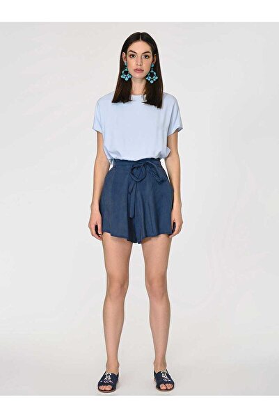 Roman Kuşaklı Cep Detaylı Şort İndigo Y1912609_043