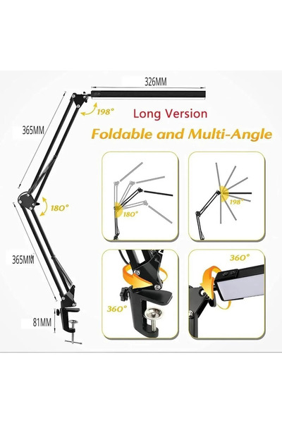Everest Grup 10W led masa lambası teleskopik kitap okuma ofis çalıma masası l...