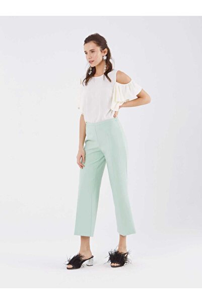 Roman Geniş Paça Pantolon Yeşil Y1812075_012