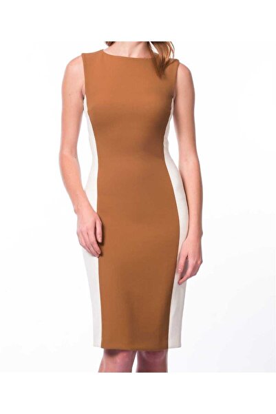 Roman Askılı Taba Günlük Elbise Taba K1411125_022