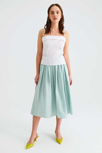 Roman Çizgi Desenli Askılı Büstiyer Pembe- Ekru Y2214014_386