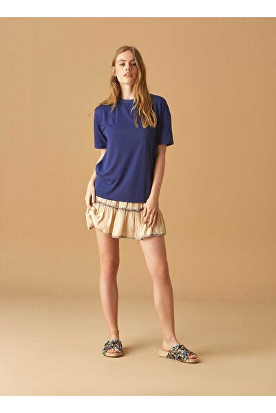 Roman Fırfırlı Mini Etek Krem Y1861122_047