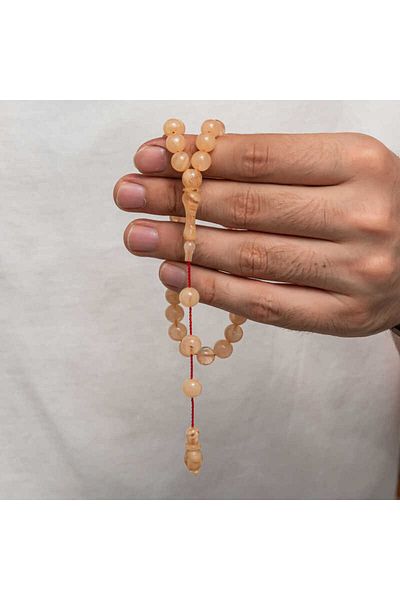Moka Shopin Mokashopin Round Clamping Amber Rosary