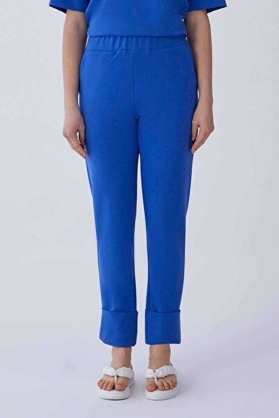 Roman Paça Detaylı Kadın Eşofman Altı Saks Y2154207_021