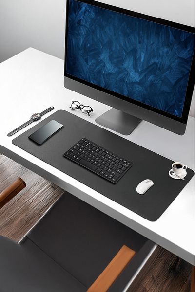 BLACK DEER لوحة ماوس كبيرة الحجم ناعمة - قابلة للعكس، حافة مخيطة، حصيرة مكتبية مقاس 70 × 30 لترًا