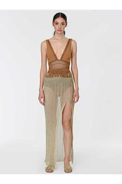 Roman File Triko Uzun Etek Gold Y1971073_076