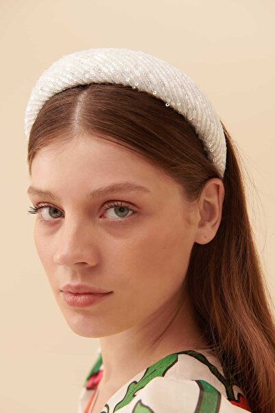 Roman Payetli Taç Beyaz Y2386109_002