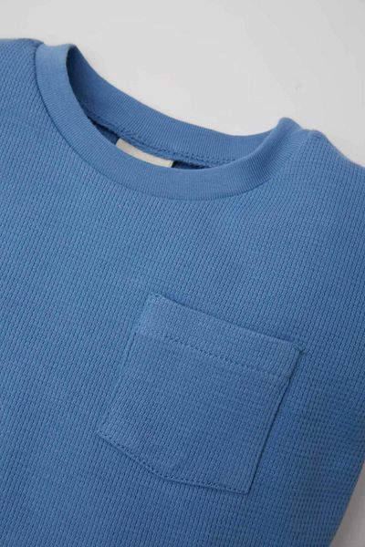 DeFacto Tricou cu mânecă scurtă Waffle pentru bebeluși C2208A524SM