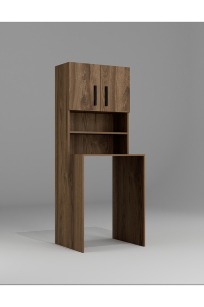 rafineritasarım BLUE Çamaşır makinesi dolabı kapaklı raflı çok amaçlı