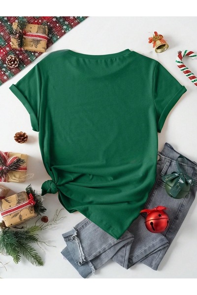 OVER HEAD Καλά Χριστούγεννα με στάμπα ελαφιού, μπλουζάκι με λαιμόκοψη, κοντομάνικο