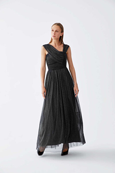 Roman Abiye Tül Elbise Siyah K2211305_001