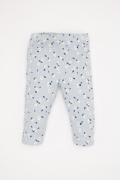 DeFacto Baby Girl 2-Piece Set Floral Waffle Long Sleeve T-Shirt Elastic Waist Bottom D8285A524Au