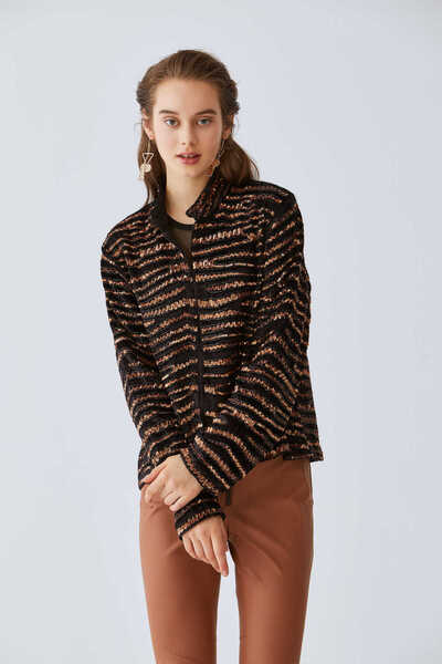 Roman Payetli Desenli Abiye Kadın Ceket Standart Renk K2064102_089