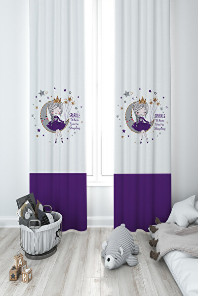 BAMBAŞKA MODA ДИТЯЧА ТА ДИТЯЧА КІМНАТА Ayda Oturan Mor Prenses Kız Desenli 2 ...