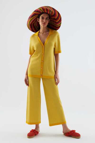 Roman Düğmeli Renkli Triko Kadın Hırka Sarı Y2271010_009