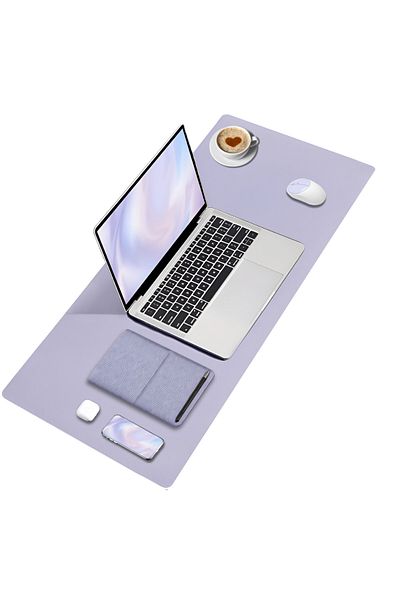 BLACK DEER Lilac Desk Mat Mouse Pad - Stitched Edge and Reversible Use Table Mat 70X30 L