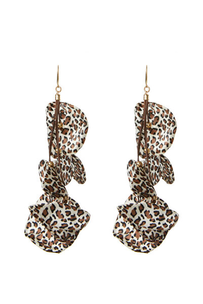 Roman Leopar Desenli Sarkık Kadın Küpe Standart Renk K2289651_089