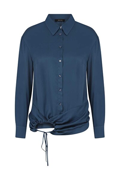 Roman Belden Bağlamalı Bluz Petrol-Mavi K2213068_291