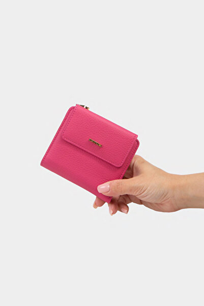 REWİNA 9738 موديل محفظة نسائية صغيرة من الجلد الطبيعي باللون الوردي