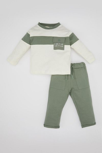 DeFacto Color Blocked Sweatshirt and Tracksuit Set for Baby Boy - B9266a524sp