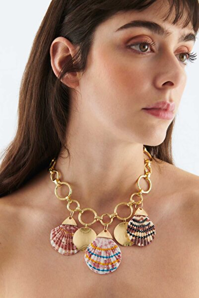 Roman Deniz Kabuğu Aksesuarlı Kolye Standart Renk Y2286202_089