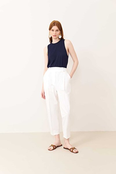 Roman Kısa Paça Cepli Pantolon Kırık Beyaz Y2312094_090