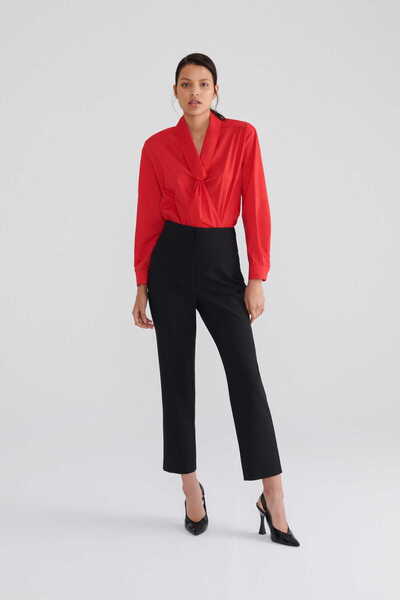 Roman Kısa Paçalı Kadın Pantolon Siyah K2312029_001