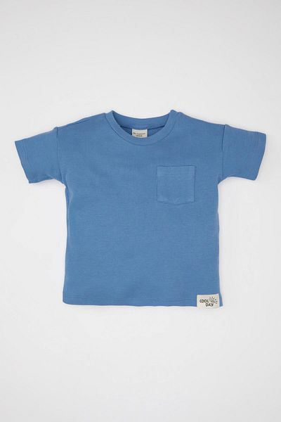 DeFacto Tricou cu mânecă scurtă Waffle pentru bebeluși C2208A524SM