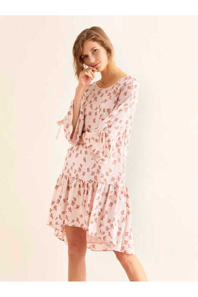 Roman Çiçekli Günlük Elbise Somon Y1811103_020