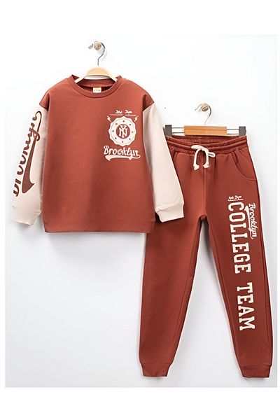 Via Σετ φόρμας Çaren Kids Unisex 2 τεμαχίων - με λεπτομέρεια εκτύπωσης και χωρίς σχάρδο