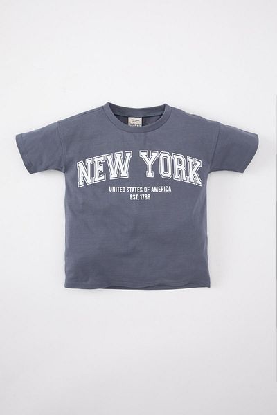 DeFacto Baby Boy Crew Neck Printed Short Sleeve T-Shirt B6972a524sm