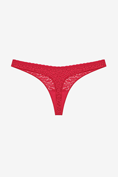 Penti Easy Lace Dantel V Kesim Kırmızı Tanga Külot