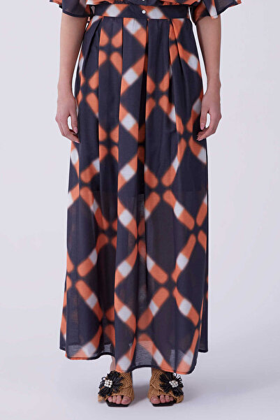 Roman Desenli Uzun Etek Standart Renk Y2169170_089