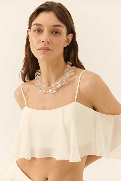 Roman Şifon Detaylı Saten Büstiyer Kemik Y2314018_019